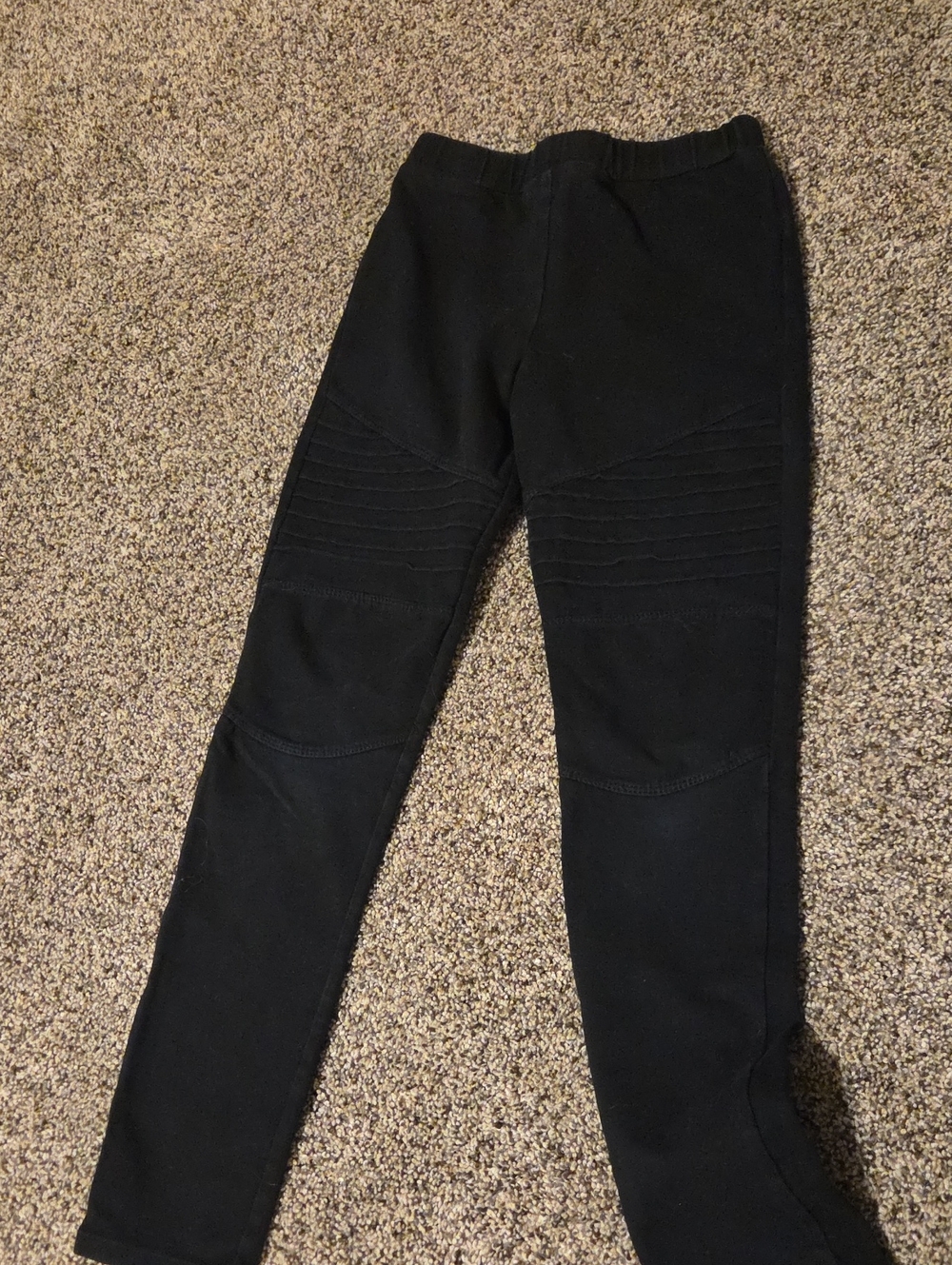 art class Black Ribbed-Knee Leggings